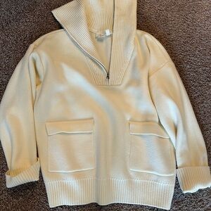 Anthropologie English factory oversized quarter zip sweater size medium NWOT